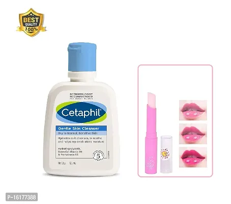 cetaphil gentle cleanser 125ml 01 + pink lip balm