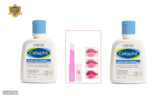 cetaphil gentle cleanser 125ml 02 + pink lip balm