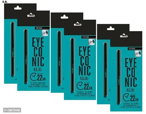 LAK_ME EYECONIC KAJAL , DEEP BLACK , LONG LASTING , WATER PROOF PACK OF 6