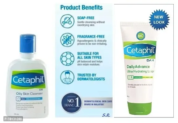 cetaphil oily skin cleanser _01 with cetaphil daily advance ultra hydrating lotion 100g pack 0f 1
