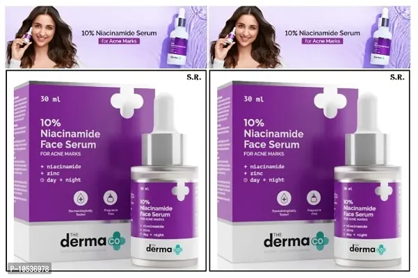 The Derma Co 10% Niacinamide Face Serum For Acne Marks And Acne Prone Skin For Men and Women - 30 ml  PACK OF 2