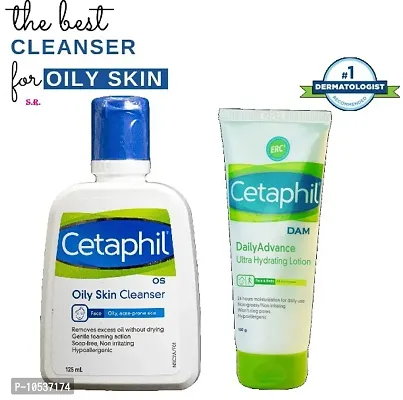 Cetaphil Oily Skin Cleanser , Daily Face Wash 125ml _01 with cetaphil ultra hydrating lotion 100g _01
