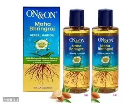 Maha Bhringraj Oil , on and on oil - Promotes Hair Growth Dandruff Issue 200ml pack of 2-thumb0