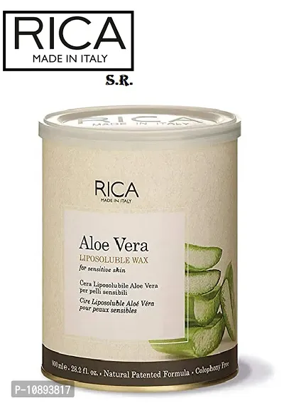 Rica Aloe Vera Liposoluble Wax For Sensitive Skin Men  Women Hair Removal Cream for Arms, Chest, Legs, Back, and Full Body (800 ML)-thumb0