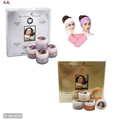 SHAHNAZ MINI GOLD + DIAMOND FACIAL KIT COMBO WITH FACIAL BAND