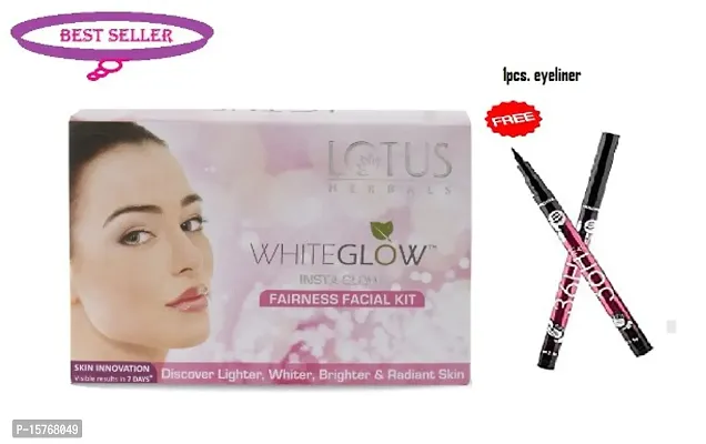 Lotus Herbals Whiteglow Facial Kit For Radiant Glow 1 Pcs 36H Eyeliner Waterproof Skin Care Facial Kits-thumb0