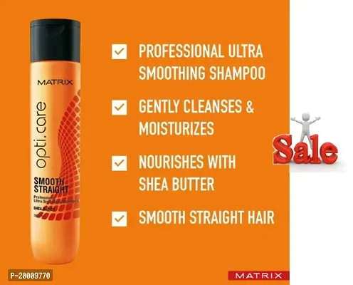 Matrix Opti.Care Professional Smooth Straight with Shea Butter, Up to 4 Days of Frizz Control 350 ml shampoo pack of 1-thumb0