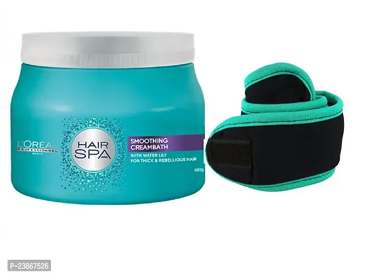 L'oreal Professionnel Hair Spa Smoothing Creambath (490gm) + facial band