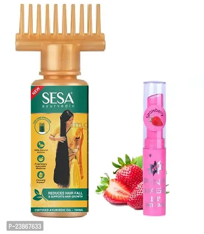Sesa Ayurvedic Hair Oil, 100ml + magic pink lip balm