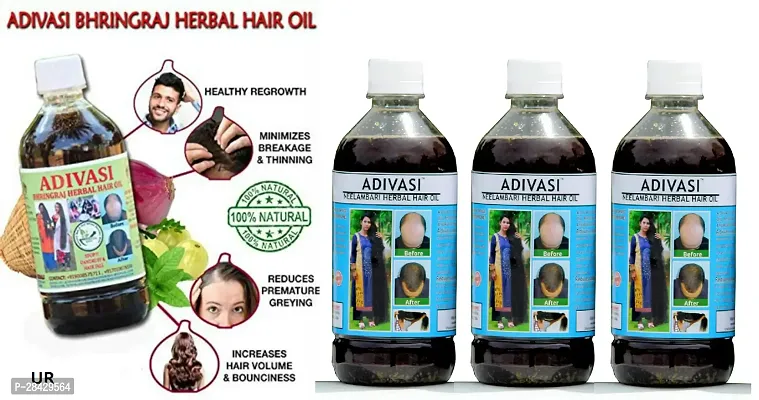 Adivasi Bhringraj Herbals Hair Oil, 100ml (pack of 03)-thumb0