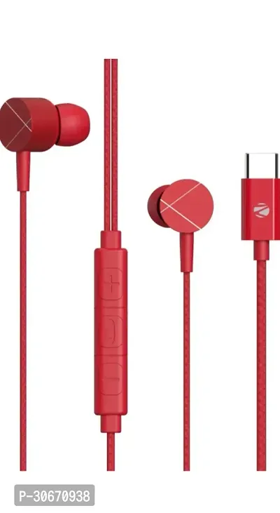 Stylish Red In-ear Wired Headphone With Microphone-thumb0