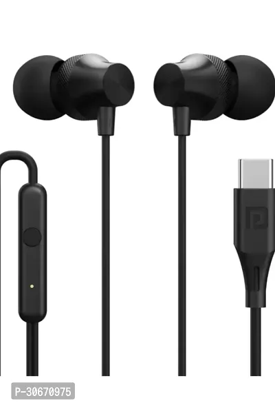 Stylish Black In-ear Wired Headphone With Microphone-thumb0