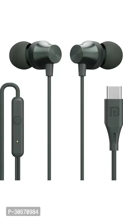 Stylish Black In-ear Wired Headphone With Microphone-thumb0