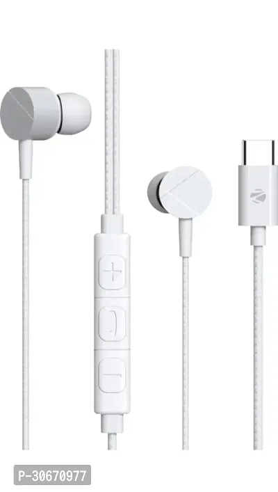 Stylish White In-ear Wired Headphone With Microphone-thumb0