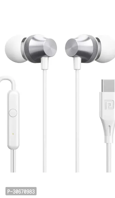 Stylish White In-ear Wired Headphone With Microphone-thumb0