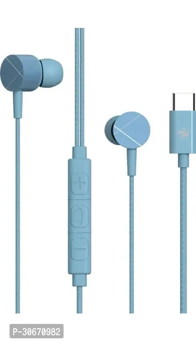 Stylish Blue In-ear Wired Headphone With Microphone-thumb0