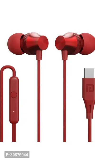 Stylish Red In-ear Wired Headphone With Microphone-thumb0