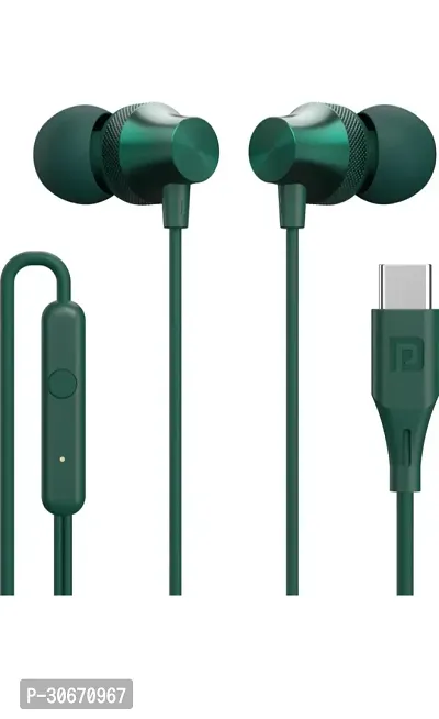 Stylish Green In-ear Wired Headphone With Microphone-thumb0