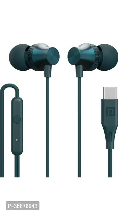 Stylish Green In-ear Wired Headphone With Microphone-thumb0