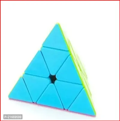 Classic Pyramid Cube 3X3 High Speed Stickerless Triangle Puzzle Cube For Kids And Adults-thumb0