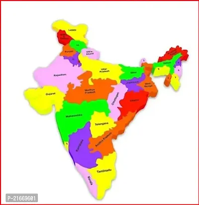 Educational Indian Map With Information Guide Jigsaw Puzzle Set For Kids-thumb0