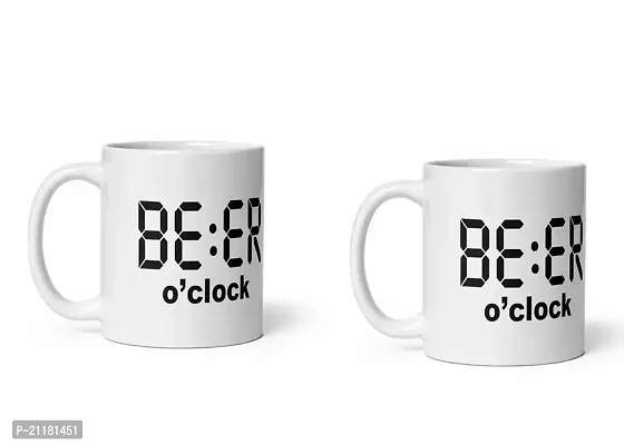 Set of 2 Printed Ceramic Coffee Mugs