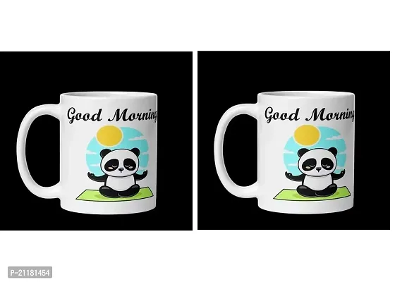 Set of 2 Printed Ceramic Coffee Mugs