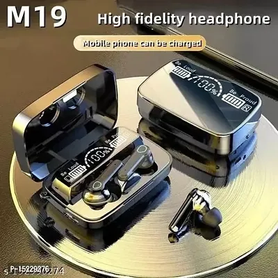 M 19 EARBUDS WIRELESS EARBUDS FOR BEST SOUND AND CALLING BUDS BLACK COLOUR