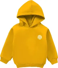 Elegant Yellow Cotton Hooded Sweatshirt with Trousers For Boys-thumb1