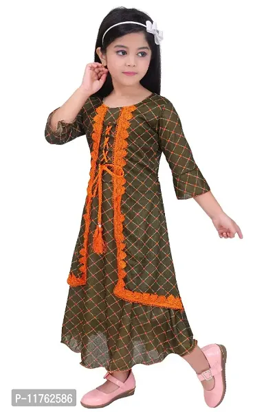 Trendy Girls Cotton Gown Frock-thumb0