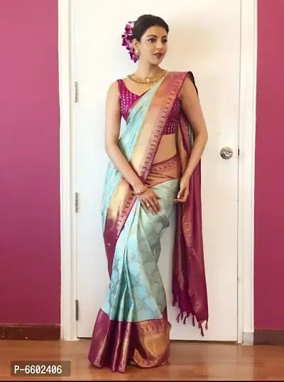 Stylish Lichi Silk Jacquard Work Saree for Women-thumb0