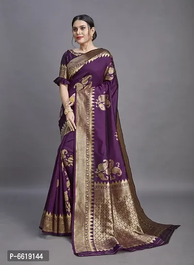 Stylish Lichi Silk Jacquard Work Saree for Women-thumb0