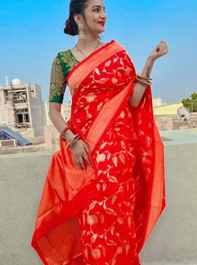 Fancy Art Silk Jacquard Work Saree for Women