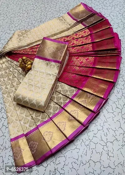Stunning Bridal Soft Silk Zari Woven Saree With Blouse Piece For Women