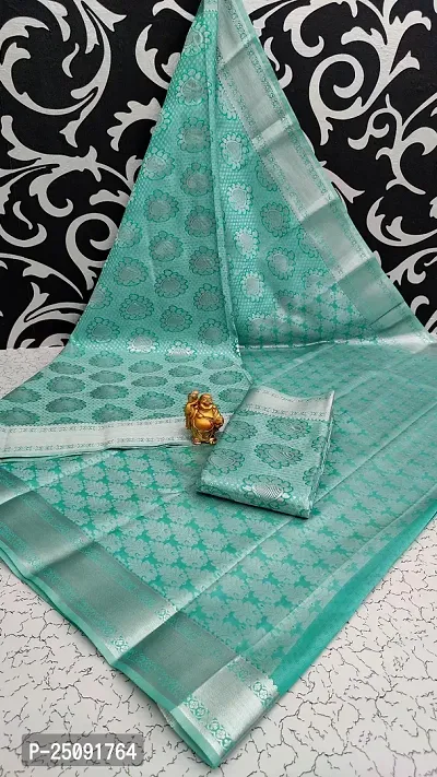 Stunning Bridal Soft Silk Zari Woven Saree With Blouse Piece For Women-thumb0
