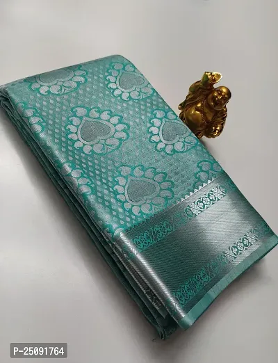 Stunning Bridal Soft Silk Zari Woven Saree With Blouse Piece For Women-thumb3
