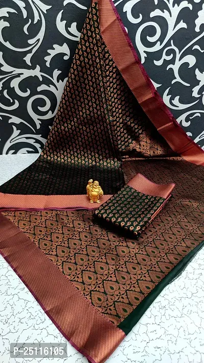 Stunning Bridal Art Silk Zari Woven Saree With Blouse Piece For Women