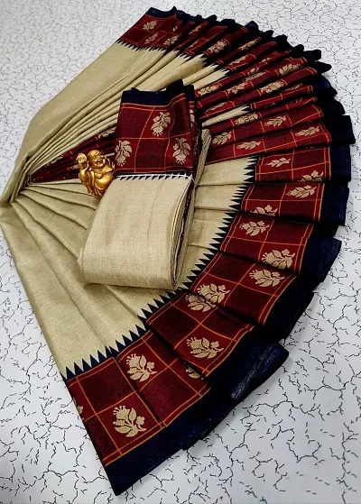 Silk Cotton Woven Design Sarees with Blouse piece