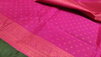 Classic Art Silk Saree with Blouse piece For Women-thumb2