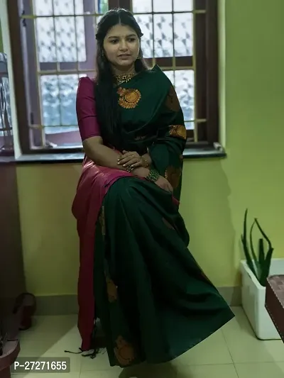 Classic Art Silk Saree with Blouse piece For Women-thumb4