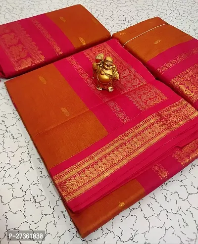 Classic Cotton Jacquard Saree with Blouse piece-thumb0