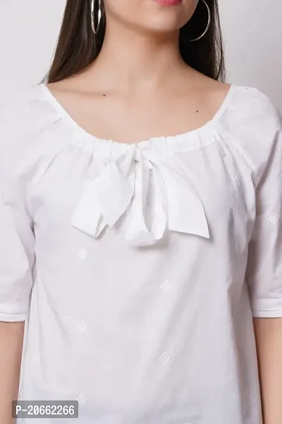 Elegant Cambric Cotton Top For Women