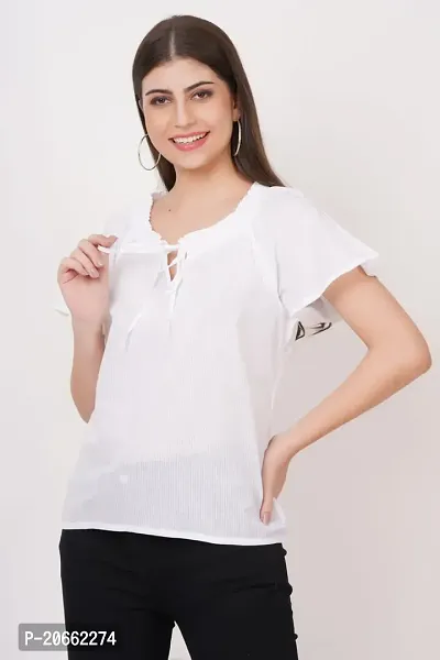 Elegant Cambric Cotton Top For Women