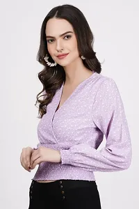 Women Stylish Printed Lavander A-line Tops for Women-thumb2