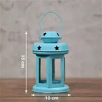 Hanging Lantern Tealight Holder - Decorations Items for Home Deacute;cor Set of 1 With Candles Blue Color-thumb1