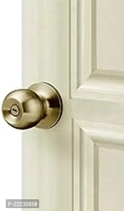Antique Finish Entry Door Knob With Lock, Exterior/Interior Door Handles For Bathroom (Without Keys)