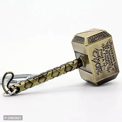 Stylish Thor Keychain Hammer Thor Hammer Keychain Metal Keychain Gold-thumb0