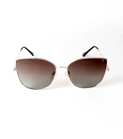 Stylish Brown Polycarbonate Butterfly Sunglass