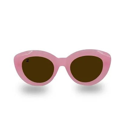 Trendy Pink Polycarbonate Butterfly Sunglasses