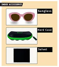 Trendy Pink Polycarbonate Butterfly Sunglasses-thumb1